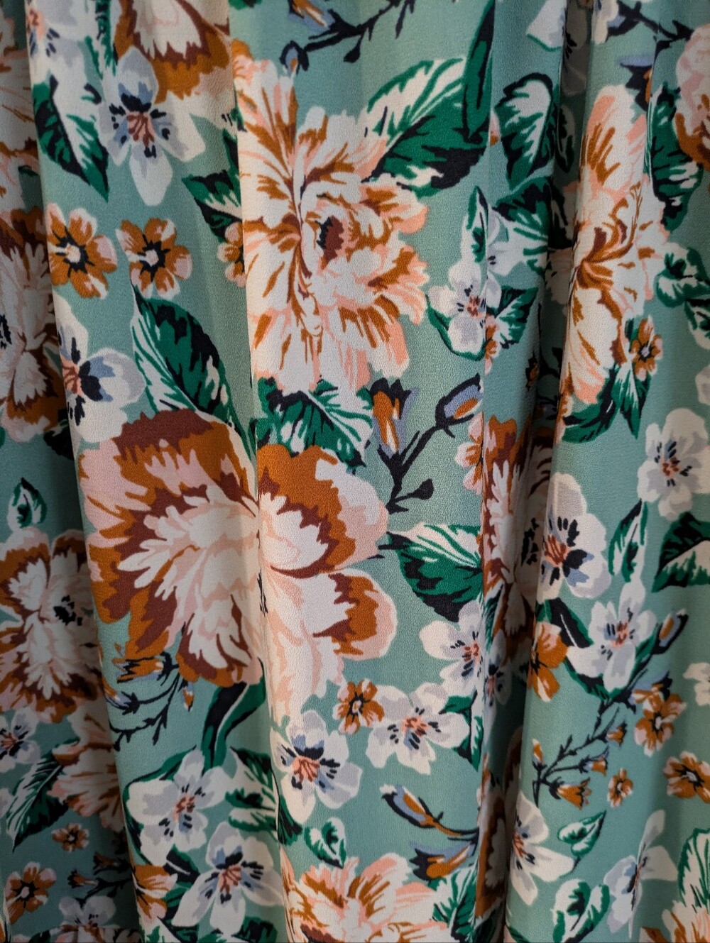 LC Lauren Conrad Mint Floral Smocked Midi Dress - Picture 4 of 6